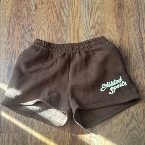 Edikted Pants - Edikted Brown Athletic Shorts